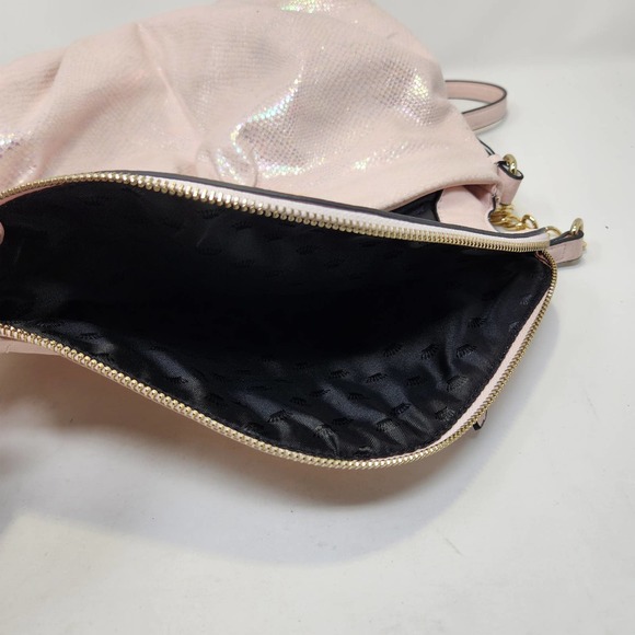 Juicy Couture Pink Sparkle Snake Print Crossbody Purse Bag Long Strap Pockets - Picture 9 of 9